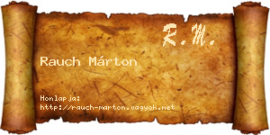 Rauch Márton névjegykártya