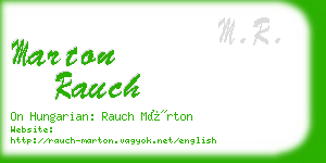 marton rauch business card